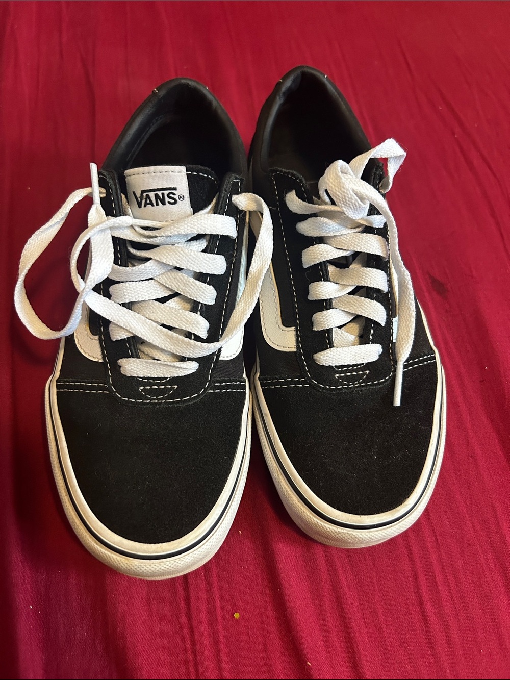 Vans Black and White Old Skool Low-Top Skate Sneakers